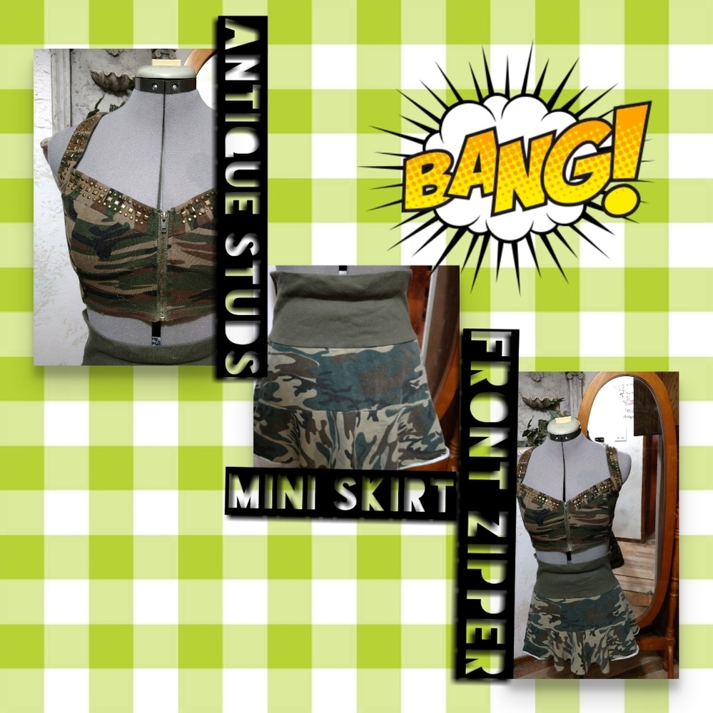 Vintage 2 piece pin-up military style - Picture 1 of 6